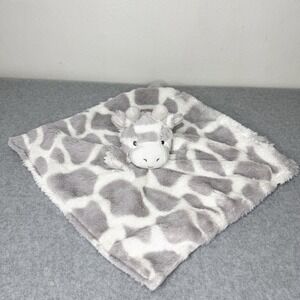 Elegant Baby Gray White Giraffe Soft Lovey Security Blanket Toy Stuffed Animal